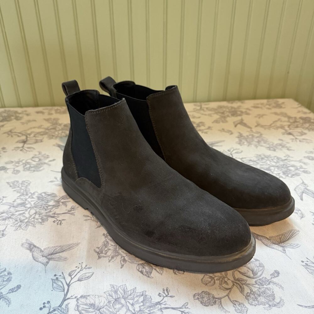 EASY SPIRIT EMBROOKS CHELSEA BOOT 11.5 MENS Gray Suede Leather Ankle